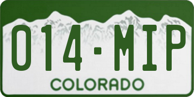 CO license plate 014MIP