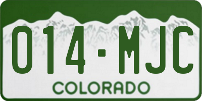 CO license plate 014MJC