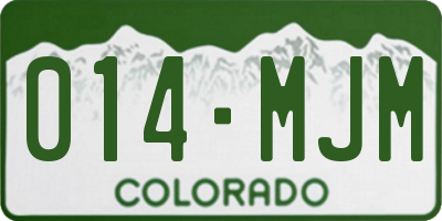 CO license plate 014MJM