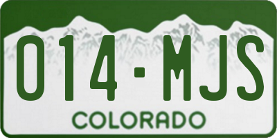 CO license plate 014MJS