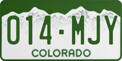CO license plate 014MJY