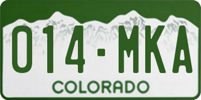 CO license plate 014MKA