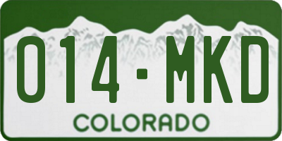 CO license plate 014MKD