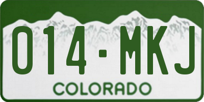 CO license plate 014MKJ