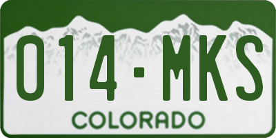 CO license plate 014MKS