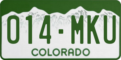 CO license plate 014MKU