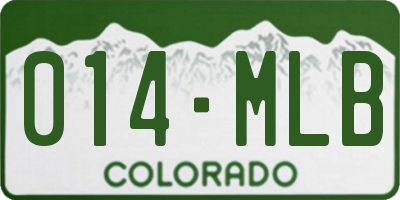 CO license plate 014MLB