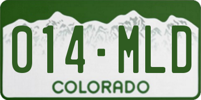 CO license plate 014MLD