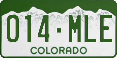 CO license plate 014MLE