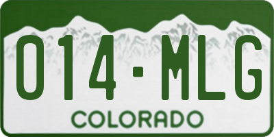 CO license plate 014MLG