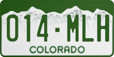CO license plate 014MLH