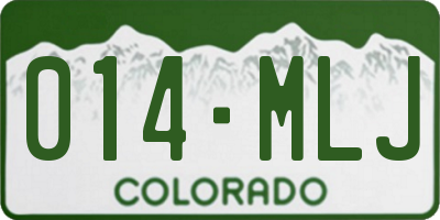 CO license plate 014MLJ