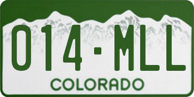 CO license plate 014MLL