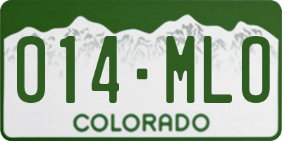 CO license plate 014MLO