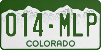 CO license plate 014MLP