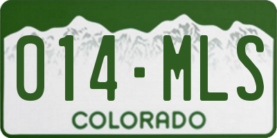 CO license plate 014MLS