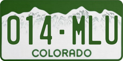 CO license plate 014MLU