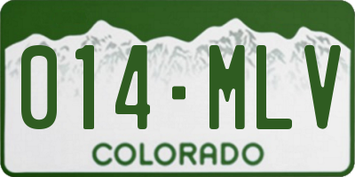 CO license plate 014MLV