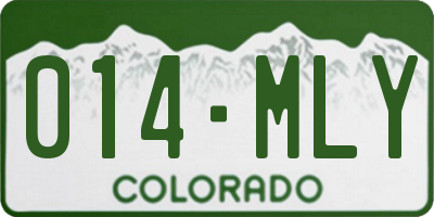 CO license plate 014MLY
