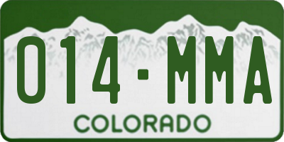 CO license plate 014MMA