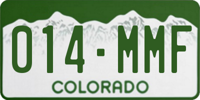 CO license plate 014MMF