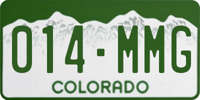 CO license plate 014MMG