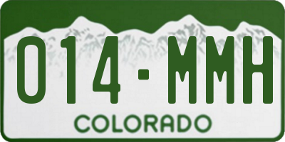 CO license plate 014MMH