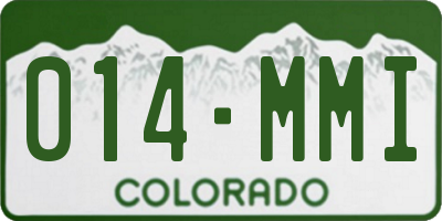 CO license plate 014MMI