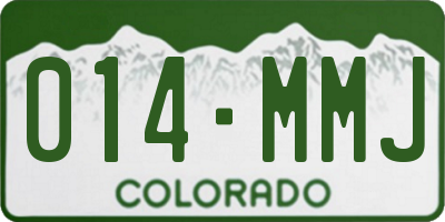 CO license plate 014MMJ