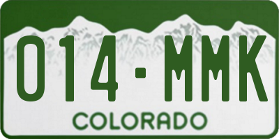 CO license plate 014MMK