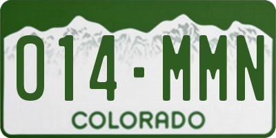CO license plate 014MMN