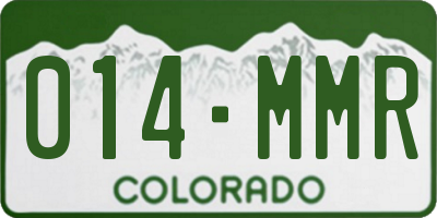 CO license plate 014MMR