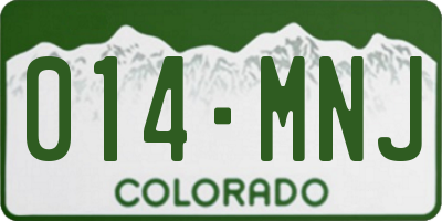 CO license plate 014MNJ
