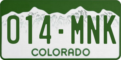 CO license plate 014MNK