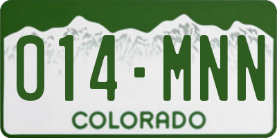 CO license plate 014MNN