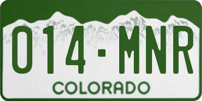 CO license plate 014MNR