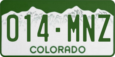 CO license plate 014MNZ