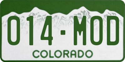 CO license plate 014MOD