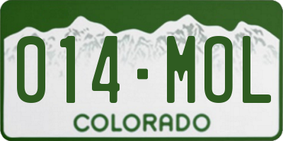 CO license plate 014MOL