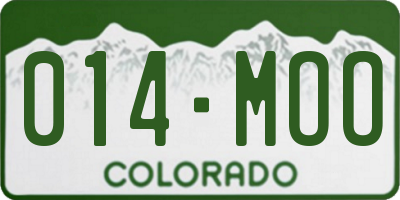 CO license plate 014MOO