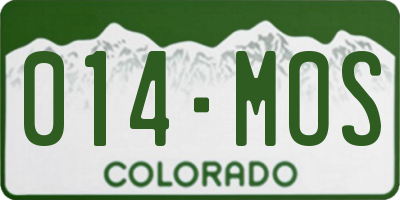 CO license plate 014MOS