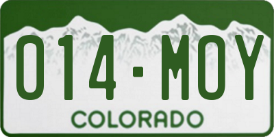 CO license plate 014MOY