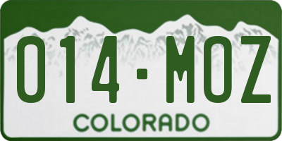CO license plate 014MOZ
