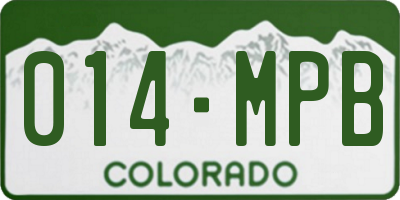 CO license plate 014MPB