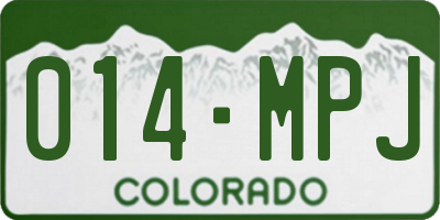 CO license plate 014MPJ