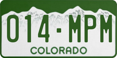 CO license plate 014MPM
