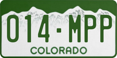 CO license plate 014MPP