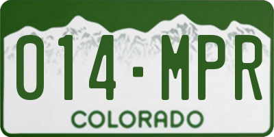 CO license plate 014MPR