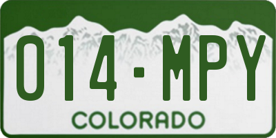 CO license plate 014MPY