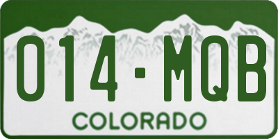CO license plate 014MQB
